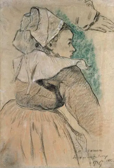 Breton Woman in Profile, Looking to Right Paul Gauguin